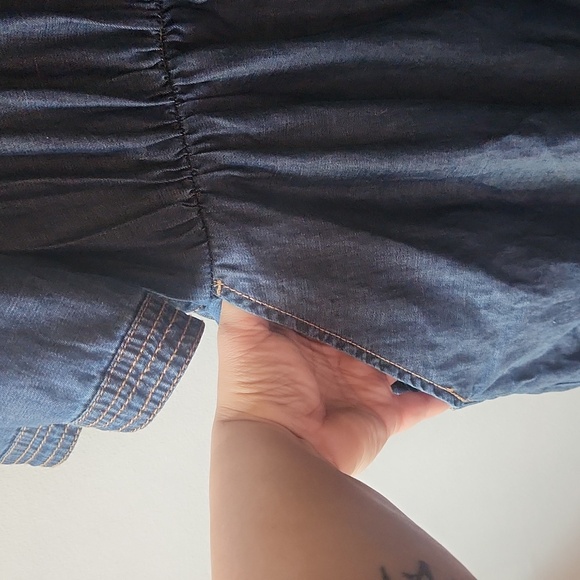 Anthropologie Pilcro & The Letterpress Romper Denim Shorts Jumper Wrap Sz 24W - Picture 5 of 11